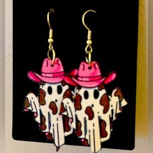 Cowgirl ghost earrings